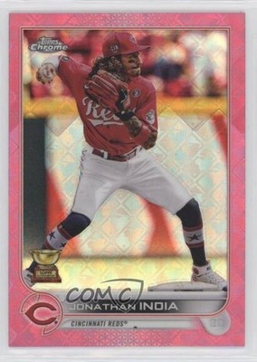 2022 Topps Chrome Logofractor Edition Pink Refractor 59/199 Jonathan India 02u3