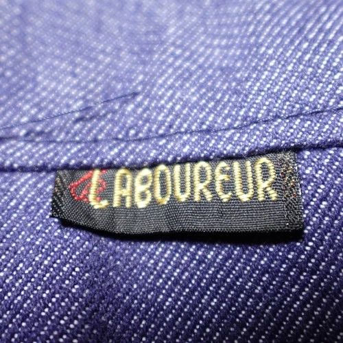 Le Laboureur Vest Mens XL Purple Denim DIY Wavves Punk Rock Patch Zip Front image 2