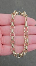 9ct Gold Half Patterned Belcher Bracelet