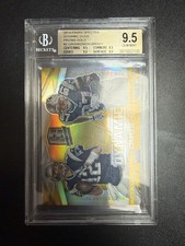 2014 PANINI SPECTRA DYNAMIC DUOS 2 TOM BRADY/ROB GRONKOWSKI GOLD PRIZM/25 BGS9.5