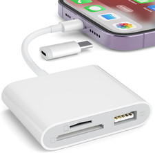 SD Card Reader for Iphone, Memory Card Reader with USB Camera Adapter Plug and P