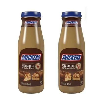 pack of 2 Snickers artficially  13.7fl.oz iced cofee flavored by vickters allens