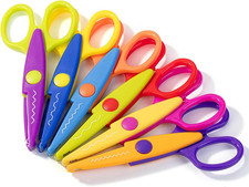 Craft Scissors Decorative Edge, 6 Pack, Retro Colors, Zig Zag Scissors for Craft