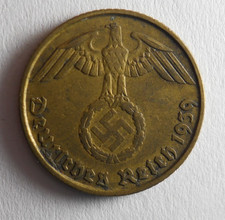 1939 D THIRD REICH GERMANY 5 REICHSPFENNIG - RARE VINTAGE COIN - Lot #B16