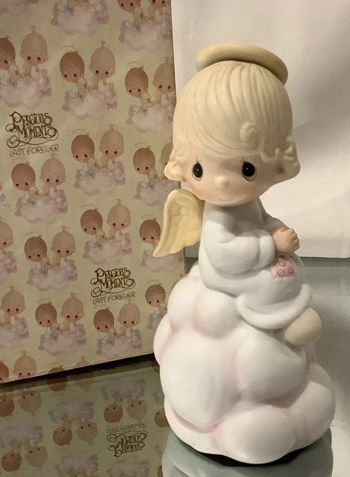 1980 Precious Moments - My Guardian Angel 音乐勃拉姆斯摇篮曲 E-5206 带盒 — 第 2/4 张图片