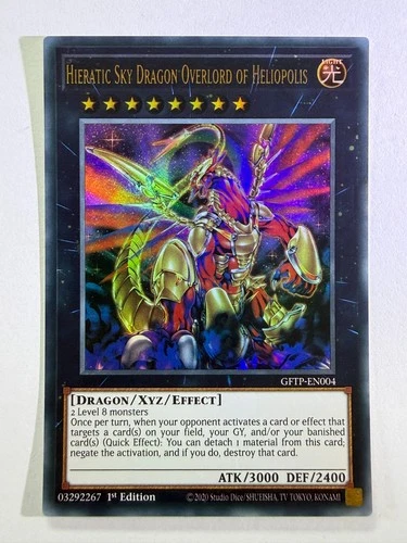 Hieratic Sky Dragon Overlord of Heliopolis GFTP-EN004 Ultra Rare 1st Ed Card NM
