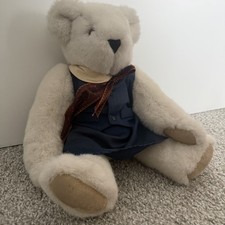 Vermont Teddy Bear Company Vintage 1992 Plush 16" Jointed Bear w/ outfit VTG toy
