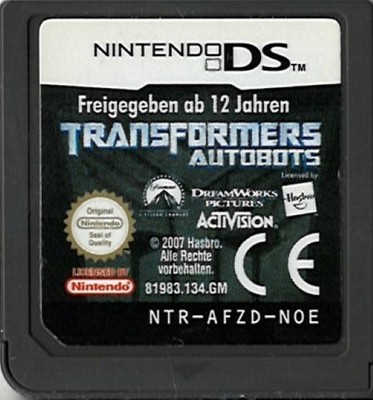 Transformers Autobots Activision Nintendo DS DS Lite DSi 3DS 2DS