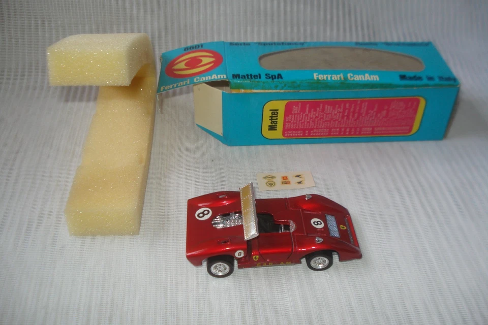 MEBETOYS BRUCIAPISTA MATTEL 6601 :  Ferrari CanAm #8 rouge - boîte d'origine - Photo 2/4