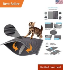 Anti-Tracking Cat Litter Mat, 30x24 Inch, Gray Waterproof Design