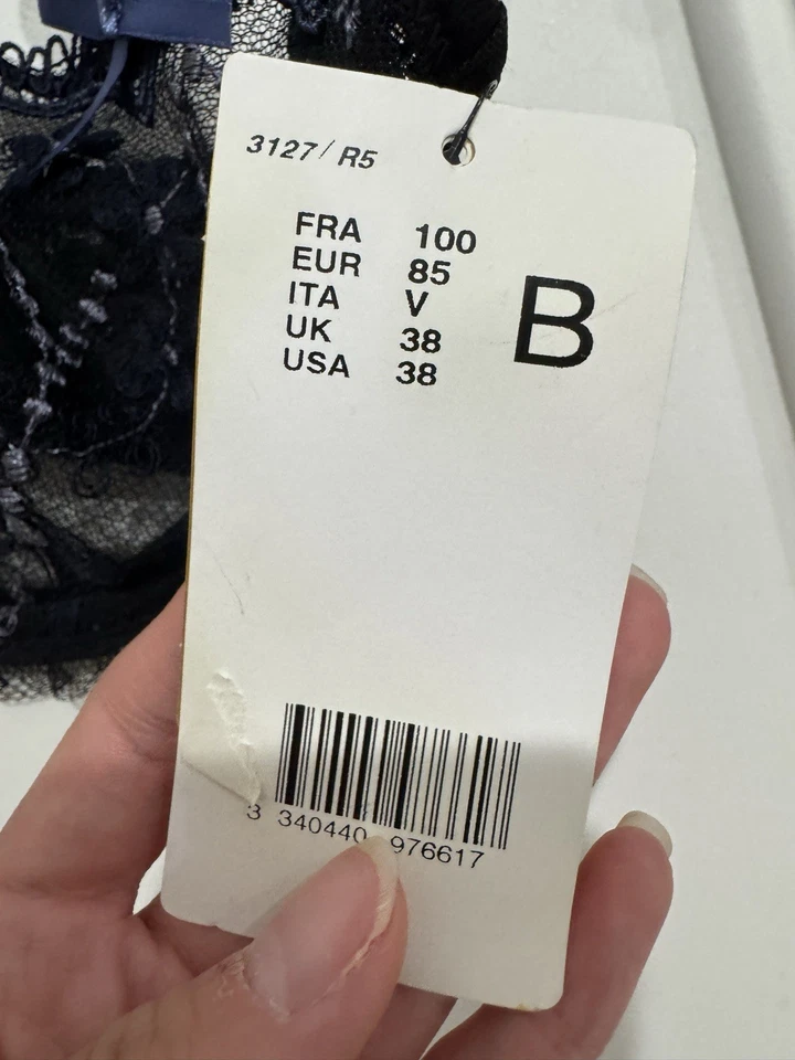 Bralette Chantelle Azul Con Alambre Bonita Talla 38B Hecho en Francia Foto 3 de 4