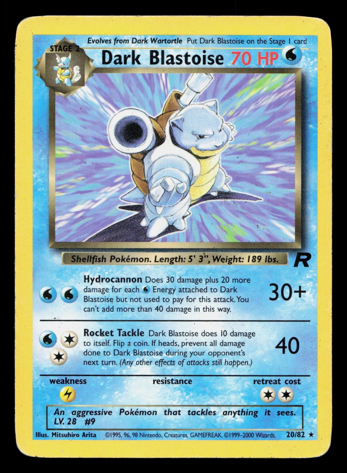 DARK BLASTOISE 20/82 RARE TEAM ROCKET POKEMON UNLIMITED HP