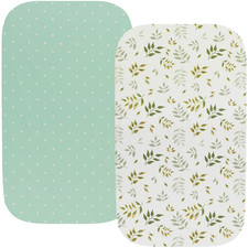 Waterproof Bassinet Sheets, No Need for Bassinet Mattress Pad Cover, 2 Pack S...
