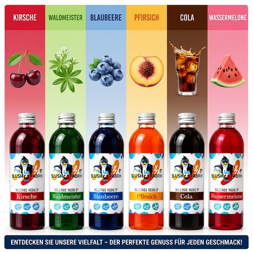 Hopser Funfood Slush Sirup Partyset 6 Sorten 250ml 1:5 AZO frei ohne Glyzerin - 第 6/8 張圖片
