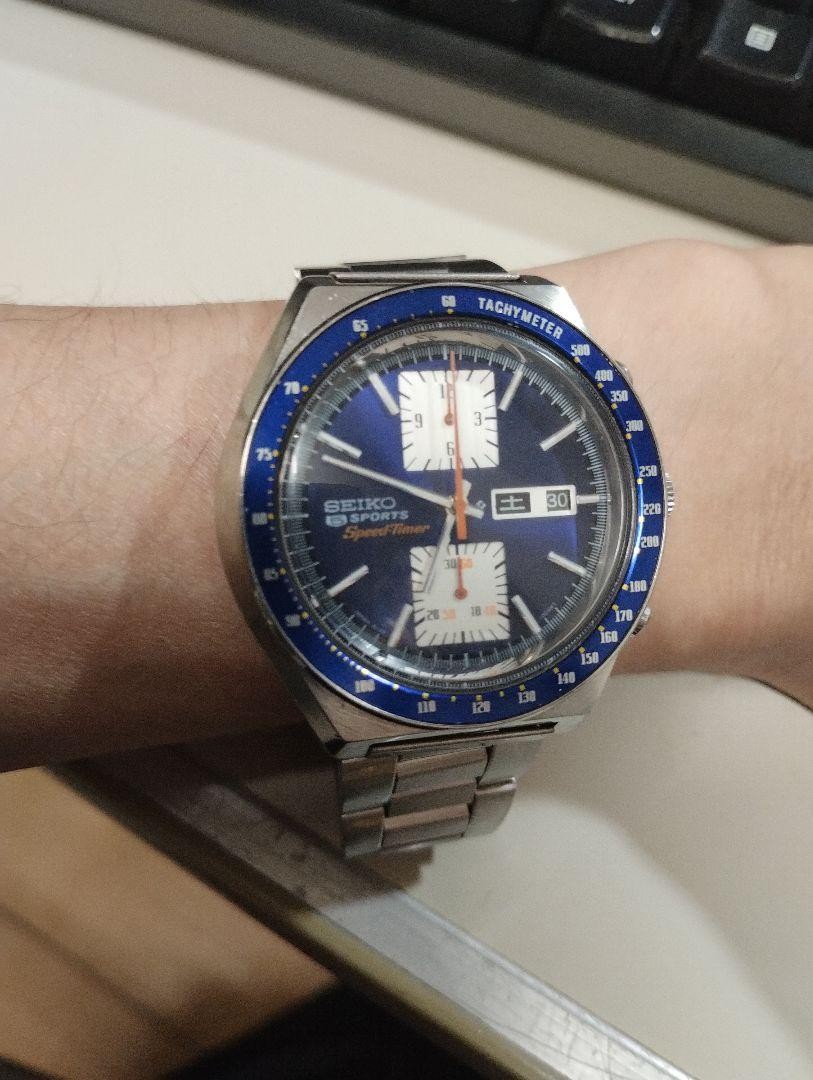 Sports Tachymeter 6138 Timer SEIKO Ref Speed Blue Automatic Watch 0030 5 Dial - vintagewatches.pk