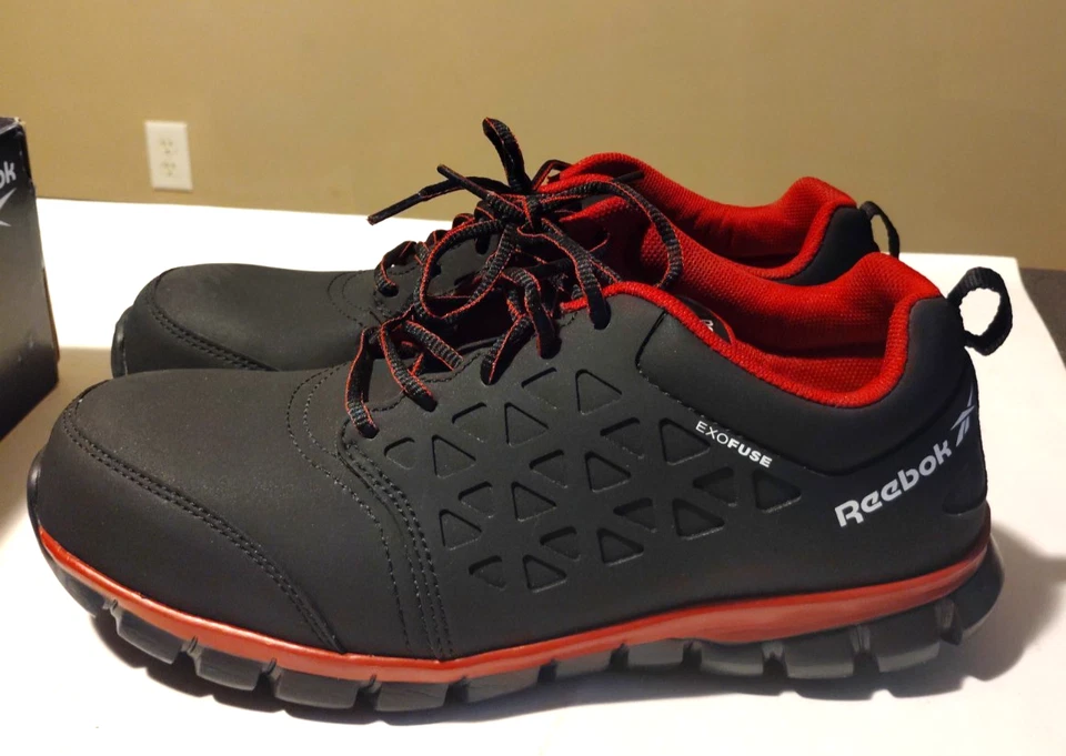 NEW Reebok Sublite Cushion Work Men's Sz 10W Comp Toe Athletic Shoe Black - Image 4 of 4