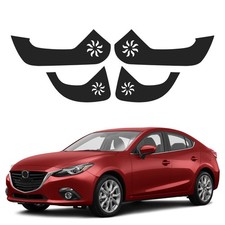 Leather Car Door Anti-kick Pad Sticker Carbon Fiber Print For Mazda 3 2014-2018