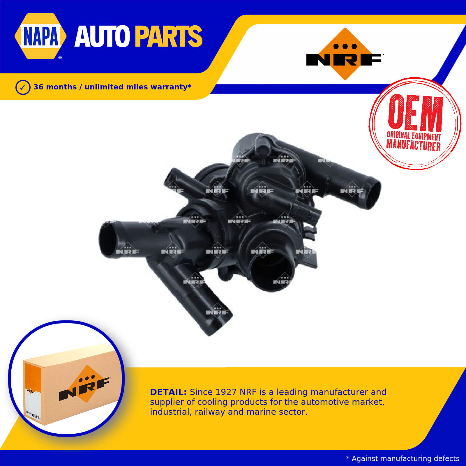 Coolant Thermostat fits MERCEDES CLA250 C117, X117 2.0 13 to 19 M270.920 NRF New