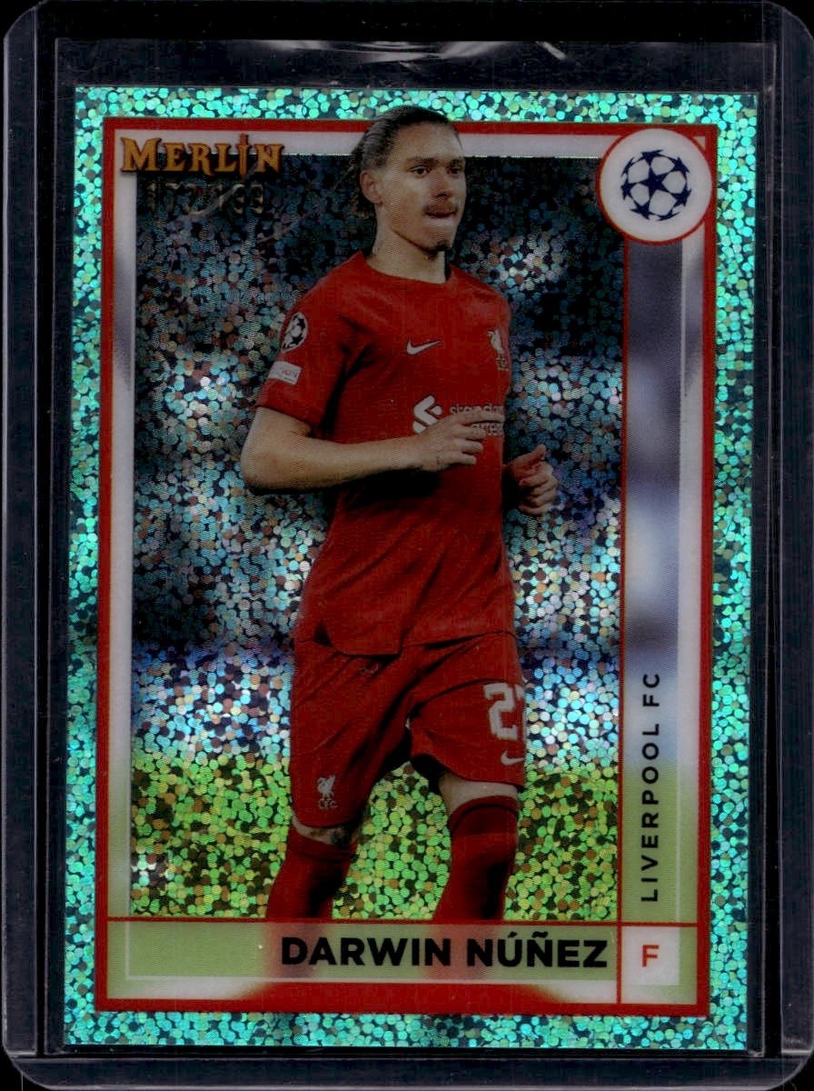2022 Topps Merlin Chrome UEFA Darwin Nunez Aqua Speckle Refractor /199 #86