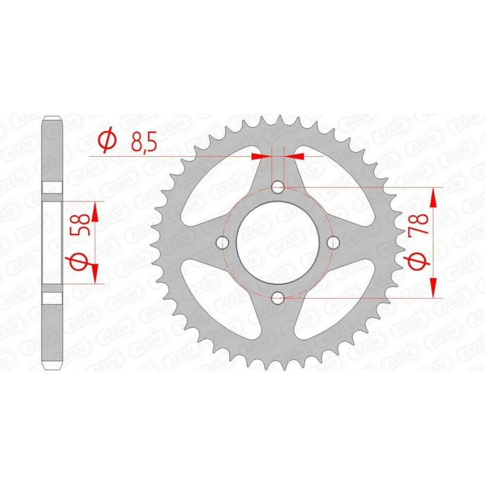 AFAM Standard Steel Sprocket 14201-Step 428 For Motorcycle Parts Accessories