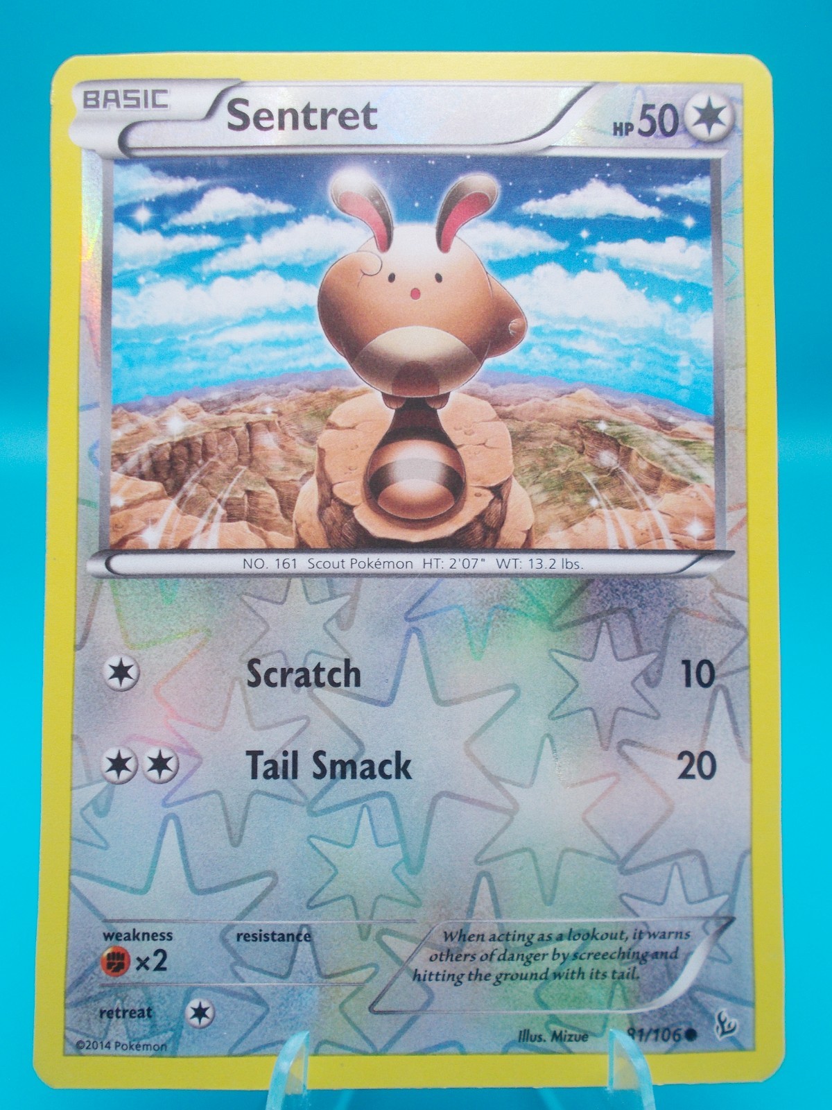 Sentret	81/106 XY - Flashfire Pokémon TCG Reverse Holo Lightly Played