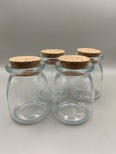 4 Decorative Clear Glass Bottles With Corks