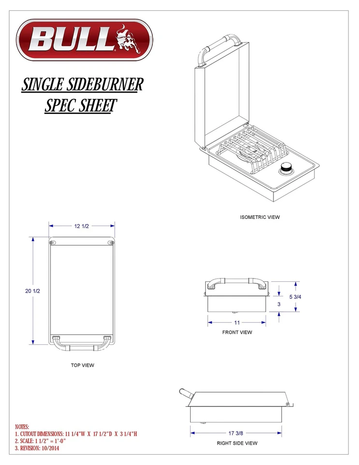 Bull Outdoor Products 60008 Stainless Steel Single Side Burner, Liquid Propane - Image 2 of 4