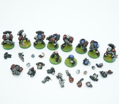 Warhammer 40k Space Marines Black Templars 10er Set bemalte Plastik Miniaturen