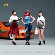 Diorama Scene Prop 1:18 3pcs Girl Set Model Doll Realistic Miniature Figure Toys