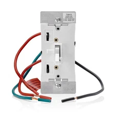 Leviton TSM10-1LW Toggle Slide Dimmer Switch for LED Halogen Incandescent MLV