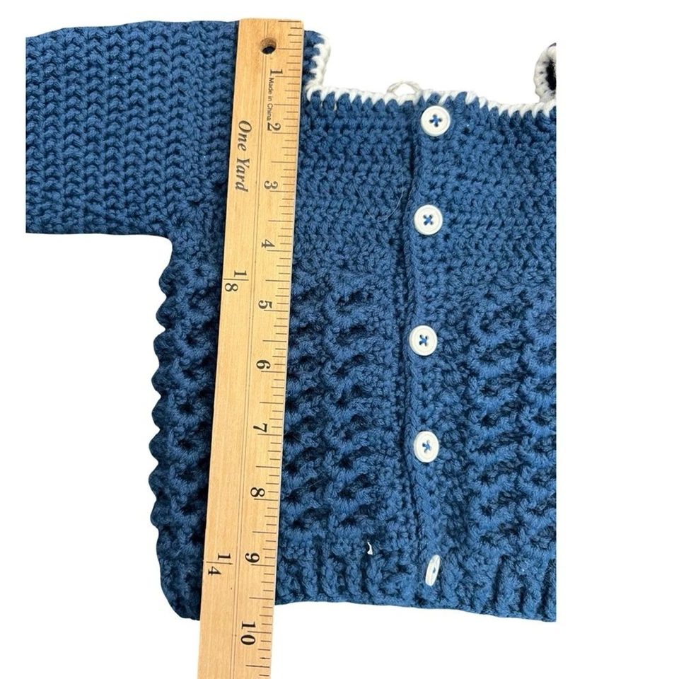 Set maglione bambino fatto a mano - 0-3 mesi - include cappello, pantaloni e cardigan - Immagine 3 di 4