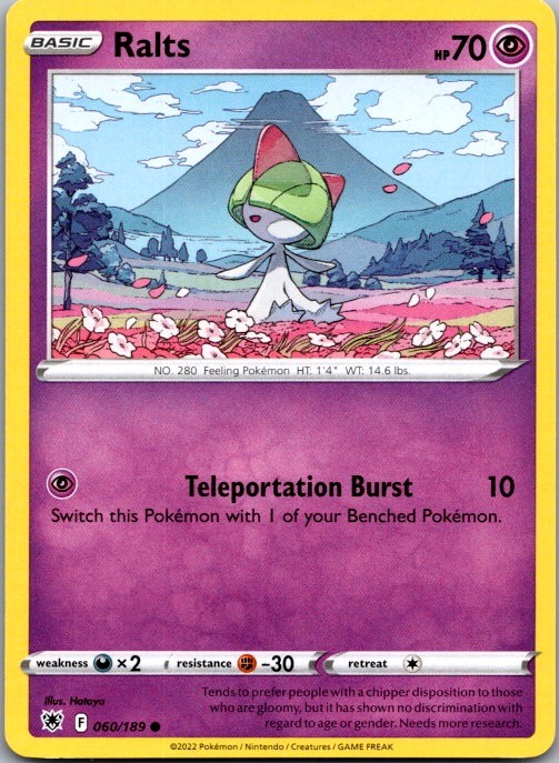 Ralts 060/189 Common Astral Radiance Pokemon Near Mint