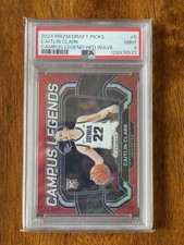 2024 Prizm Draft Picks Caitlin Clark Campus Legends Red Wave PSA 9