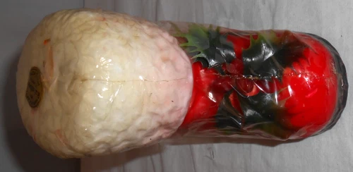 Vintage Santa Boot Wax Candle w Holly Christmas Holiday Decor 5" New Hong Kong image 4