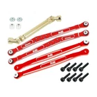 NS CNC Brass / 7075 Aluminum Extended Rear Suspension Links Set (RED)-FMS FCX24