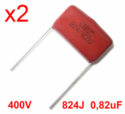 CBB22 400V 824J 0,82uf 5 % Tolérance à Travers Trou Condensateurs Film