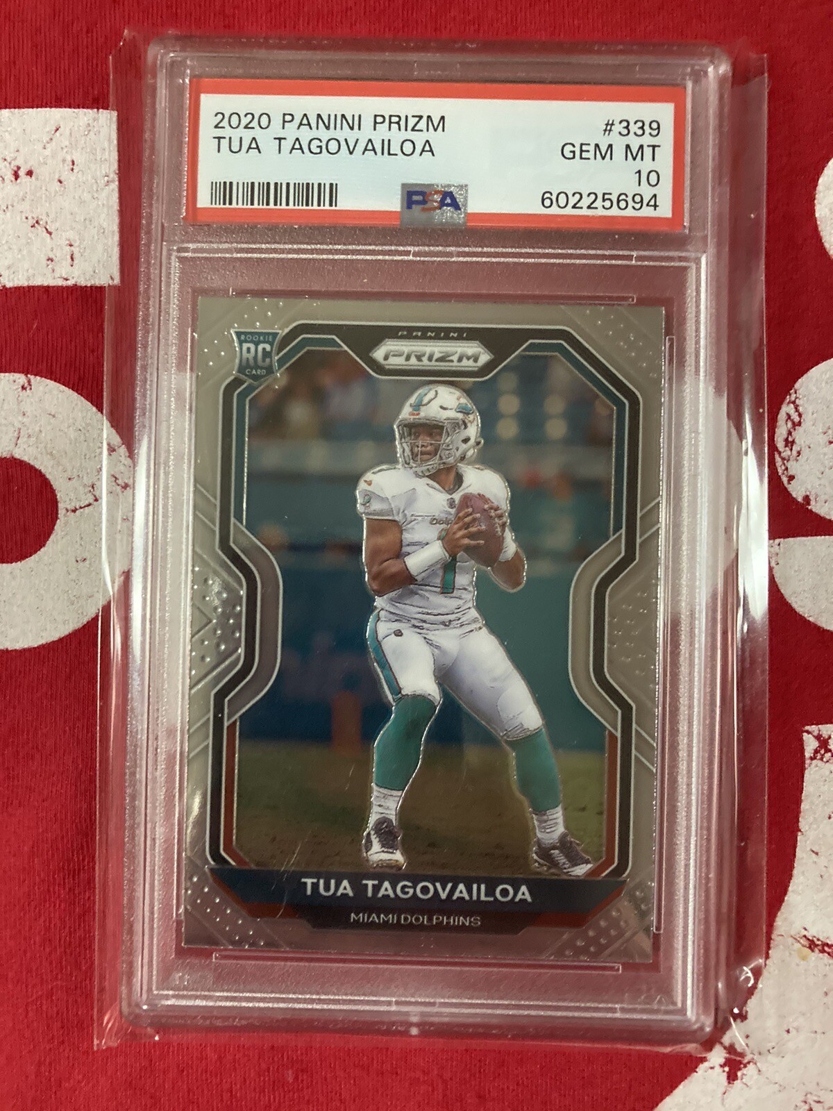 PSA 10 TUA TAGOVAILOA PANINI PRIZM ROOKIE 2020 #339 DOLPHINS GEM MINT PSA 10