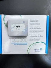Johnson Controls HVAC Smart Thermostat Controller White TEC3000 TEC3312-14-000