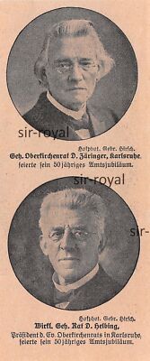 D. Zäriner Karlsruhe - Albert Helbing President - Oberkirchenrat - 1910 ~ 5x12cm