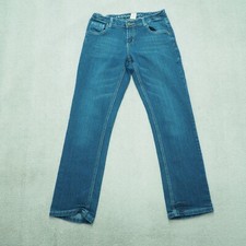 Arizona Straight Jeans Girls' Size 16 Blue Denim Regular Fit Mid Rise Cotton