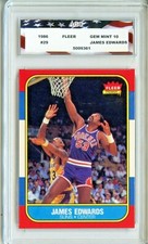 1986 Fleer Basketball #29 James Edwards AGC 10 Gem Mint Phoenix Suns