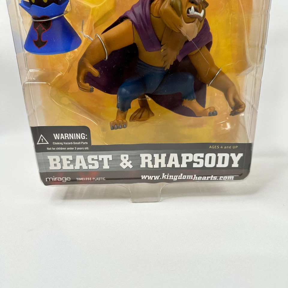 Набор фигурок Disney Kingdom Hearts 6 дюймов зверь и рапсодия 3,5 дюйма мираж 2002 запечатанный - Изображение 3 из 4