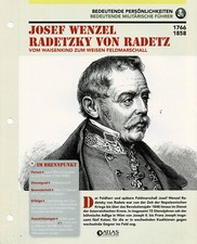 Josef Wenzel Radetzky von Radetz / Od sieroty do mądrej Feldmy. - kartka informacyjna