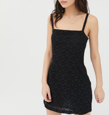 Urban Outfitters Wilma Eyelet Bodycon Mini Dress S 4 Women Casual Short NW 33350