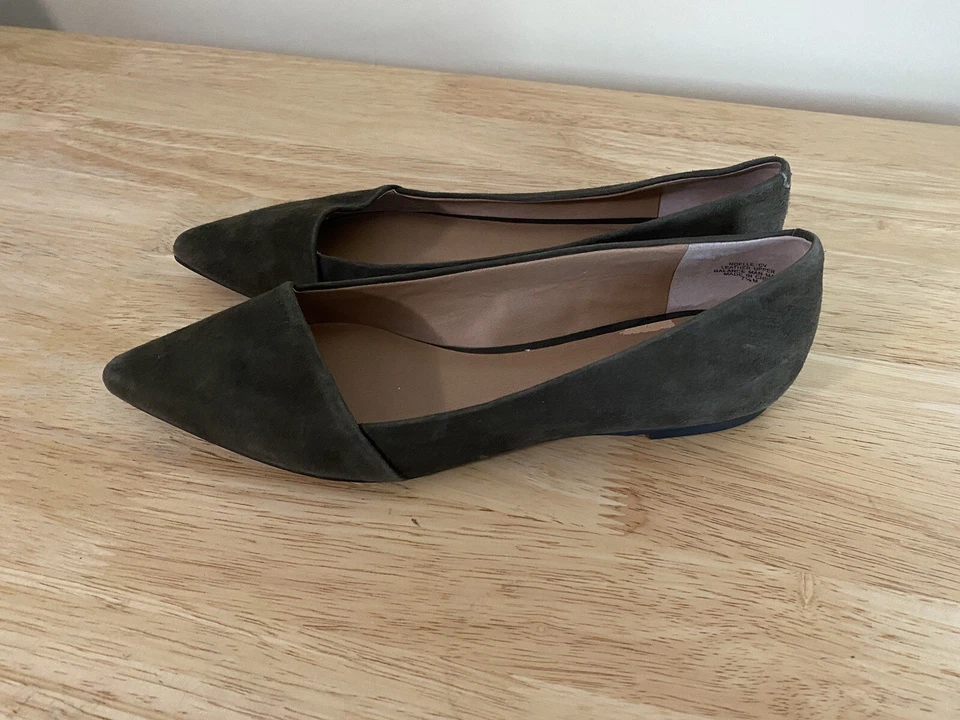 Crown Vintage Ballet Pisos 7.5 Gamuza Verde Puntera Punta Foto 4 de 4