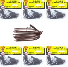 (6) Strike King 3/4 Oz J-Lee Comeback Football Head Jigs Brown JLCJ34-244 New