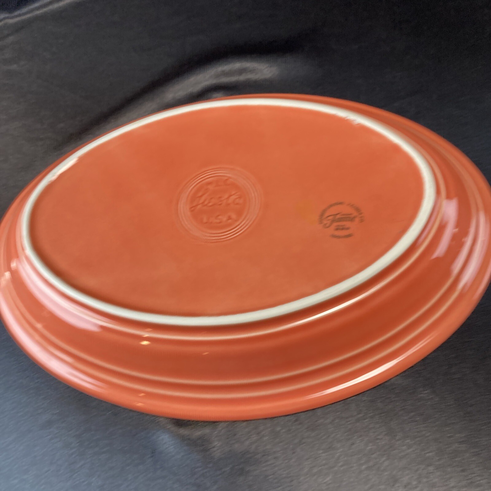 Vintage Orange Tangerine Fiestaware Large Oval 13.5 in Serving Platter