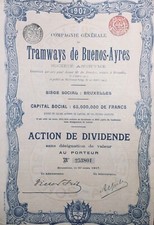 Straßenbahn Argentinien 1907 Buenos Ayres Action Brüssel Belgien Amerika Latin