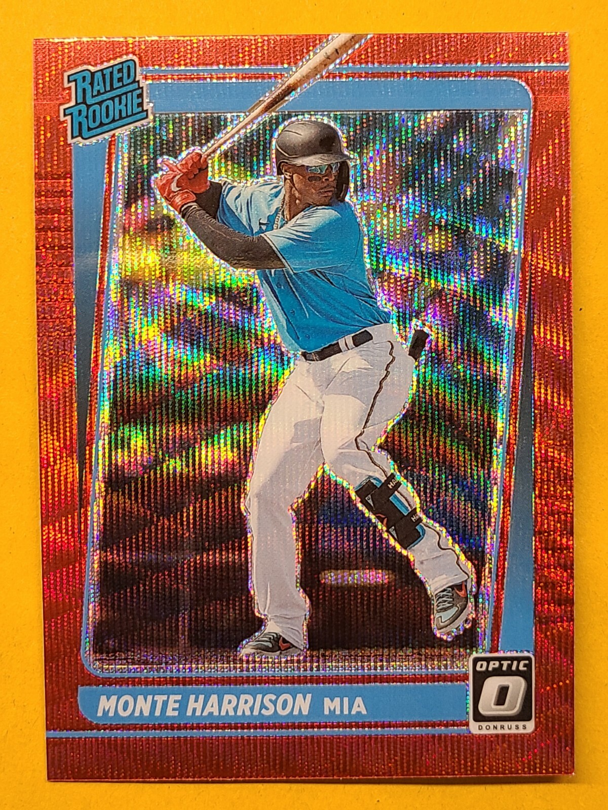2021 Panini Donruss Optic MONTE HARRISON RC Red Wave Rated Rookie #99 Marlins