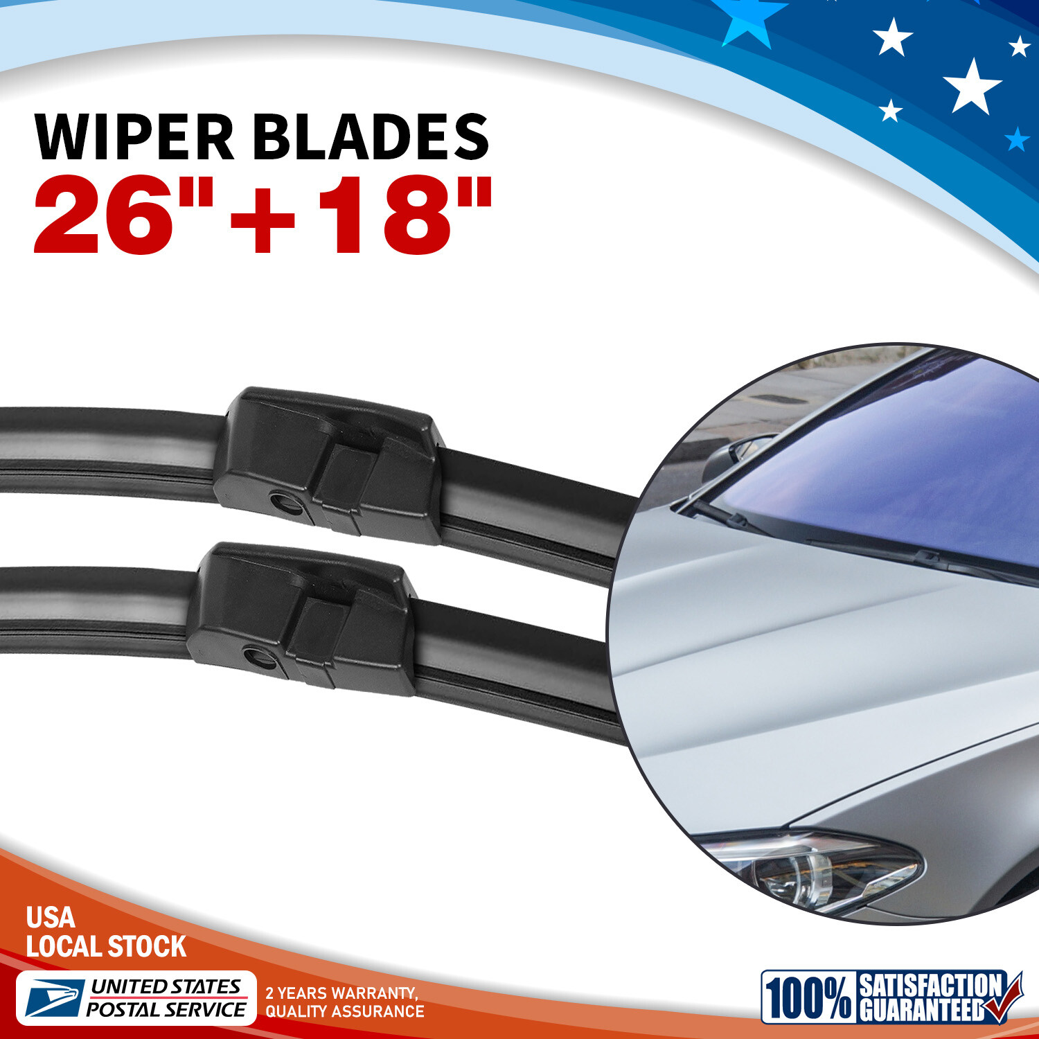 Ultra-clean bracketless windshield wiper blades 26